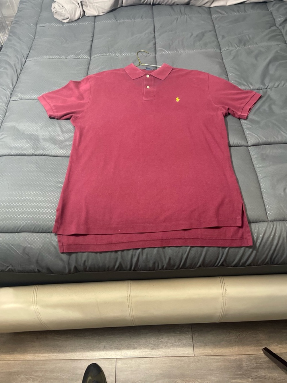 Ralph Lauren Men’s Polo Shirt - Deep Wine with Yellow Pony